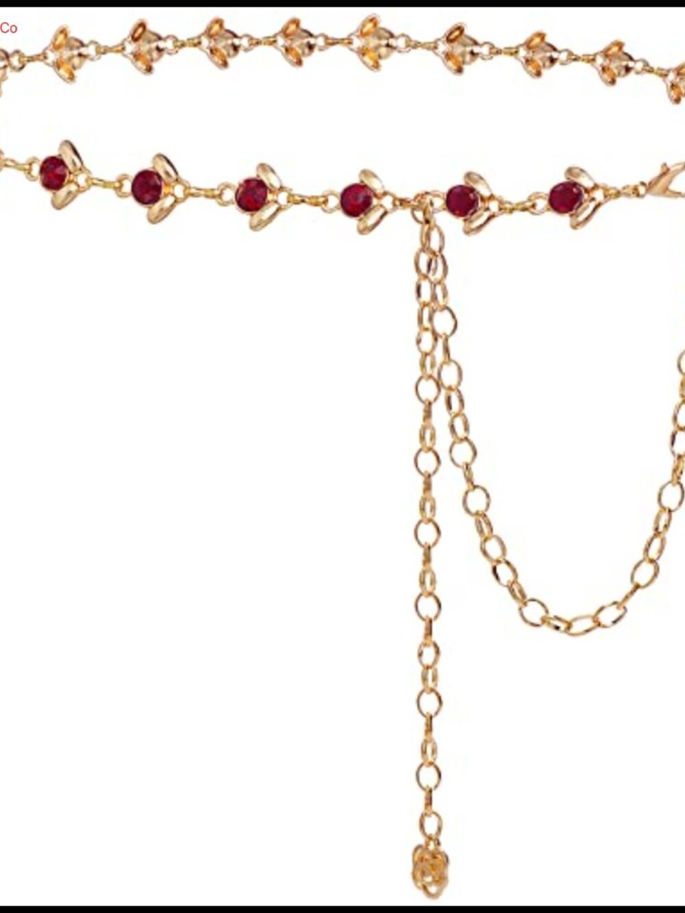 Rhinestone Crystal Chain Waist Belt for Women Metal Alloy Dress Accessory